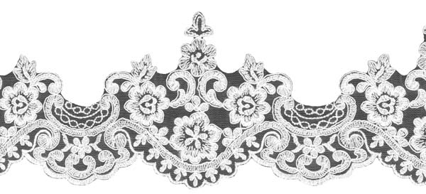 EMBROIDERED CORDED EDGING - IVORY